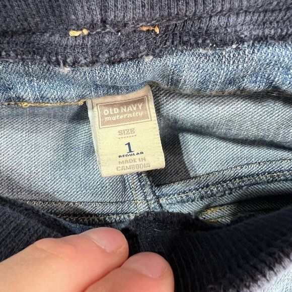 Old Navy Maternity Skinny Flare Low Rise Med Wash Blue Denim Jeans Size 1 XS 90s - Picture 5 of 10